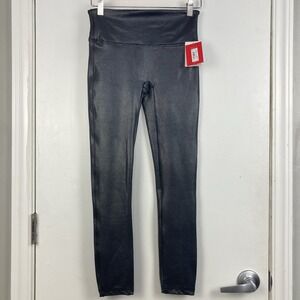 SPANX Shape NWT Faux‎ Leather Pebbled Legging in Pebble Grey Snakeskin Reptile S